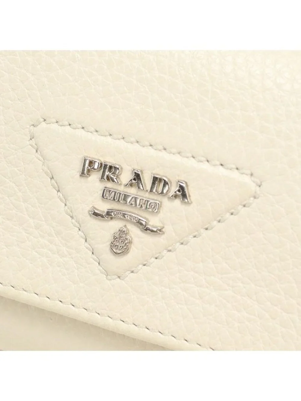 Prada Vitello Daino Leather Trifold Wallet Calfskin